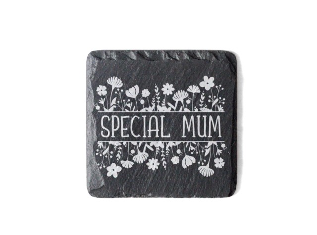 square rustic welsh slate coaster with beautiful mother's day message